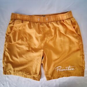 Primitive Skateboarding Men’s M Orange Mesh Swim Shorts